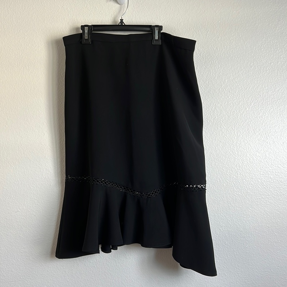EUC Lille Black Skirt with Peekaboo Design and Sequins sz 48/XL